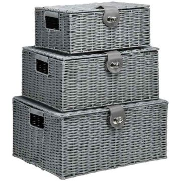 Set of 3 storage boxes Homcom, gray