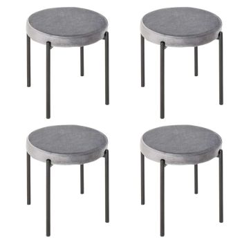 Set of 4 stools Homcom 41.5x41.5x46cm., gray/dark gray