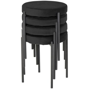 Set of 4 dining chairs Homcom 41.5x41.5x46cm., black