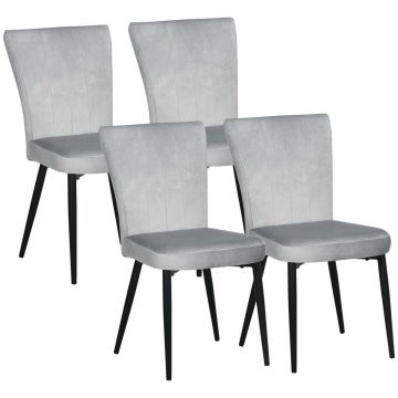 Set of 4 dining chairs Homcom 46x65x87cm., gray/black