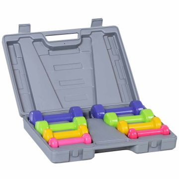 Set of 8 dumbbells Homcom, assorted colors