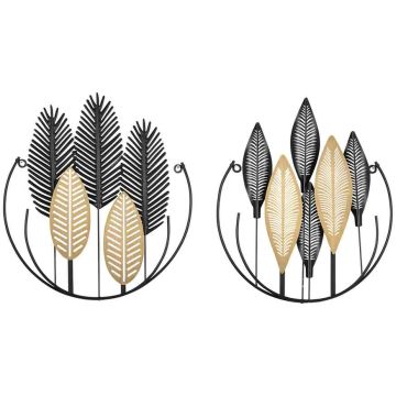 Set of 3 wall decorations Homcom, black/gold