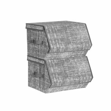 Set of 2 fabric storage boxes, gray