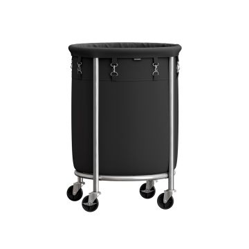 Laundry basket on wheels 110L., black/silver color