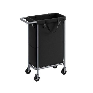 Laundry basket on wheels 140L., black/silver color