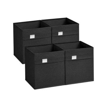 Set of 4 boxes 26x26x28cm., black