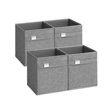 Set of 4 boxes 26x26x28cm., gray