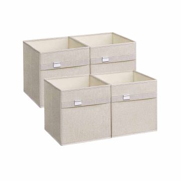 Set of 4 boxes 30x30x30cm., beige