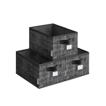 Set of 3 boxes 30x20x15cm., black color