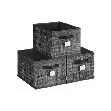 Set of 3 boxes 40x30x24cm., black