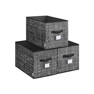 Set of 3 boxes 50x30x30cm., black