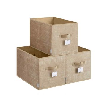 Set of 3 boxes 50x30x30cm., beige
