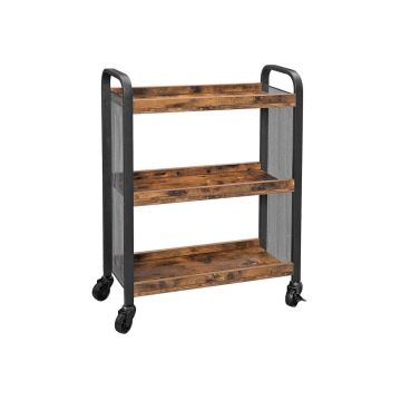 Kitchen trolley on wheels LRC66BX, brown/black