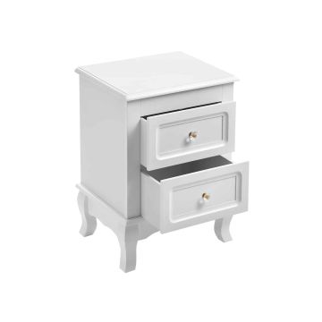 Set of 2 bedside tables, white