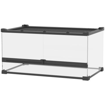 Terrarium dla gadów, 34 l, czarne, 50 × 25 × 30 cm