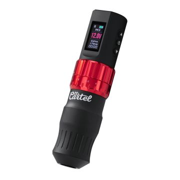 Rotary tattoo machine El Cartel VISPA, cordless, black/red