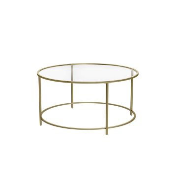 Round coffee table with glass top