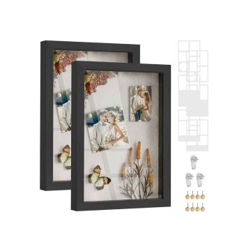 Set of 2 photo frames 36.5x26cm., black