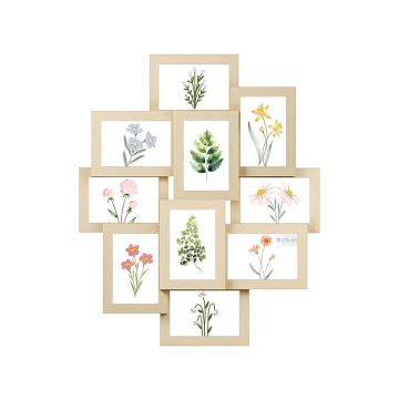 Set of 10 photo frames 60x49.3cm., light brown