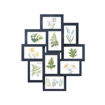Set of 10 photo frames 60x49.3cm, dark blue