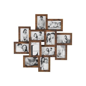 Set of 12 photo frames, brown
