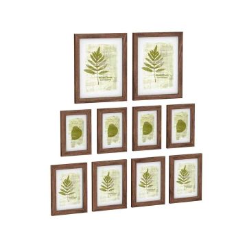 Picture frame set, 10 pcs, brown