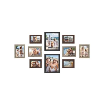 Set of 10 photo frames, assorted colors