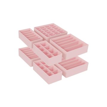 Set of 8 clothes storage organizers, pink