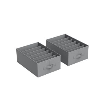 Set of 2 clothes storage organizers 42x30x17cm., gray