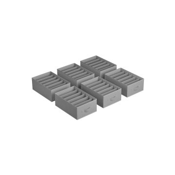 Set of 6 clothes storage organizers 42x30x17cm., gray