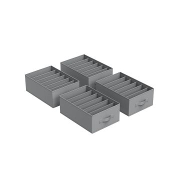 Set of 4 clothes storage organizers 42x30x17cm., gray