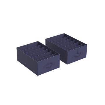 Set of 2 clothes storage organizers 42x30x17cm., dark blue