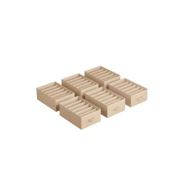 Set of 6 clothes storage organizers 42x30x17cm., beige
