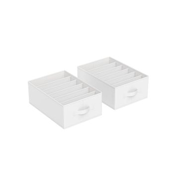 Set of 2 clothes storage organizers 42x30x17cm., white