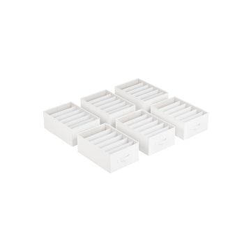 Set of 6 clothes storage organizers 42x30x17cm., white