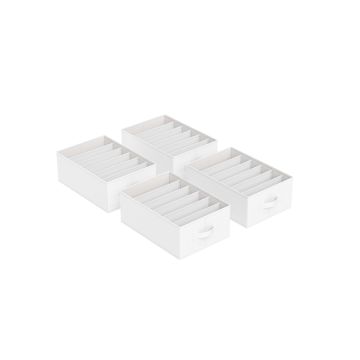 Set of 4 clothes storage organizers 42x30x17cm., white