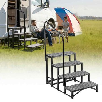 Schody do kampera VEVOR HXTJSFT-4, 4 stopnie, 1 poręcz, 715 × 1045 × 1480 mm