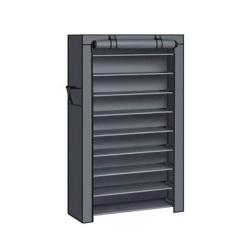 Shoe shelf 88x28x160cm., gray/black