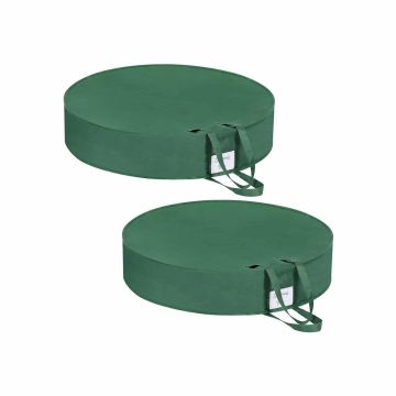 Set of 2 decorative storage bags, green