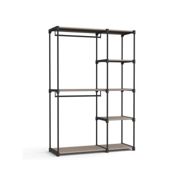 Otwarta szafa z wieszakami 43 x 124 x 182 cm, kolor taupe
