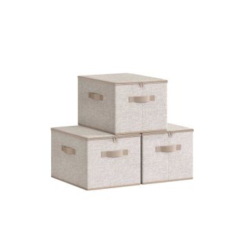 Set of 3 boxes 40x30x25cm., beige