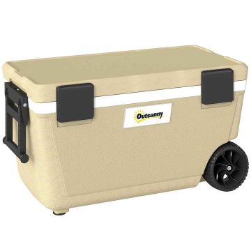 Lodówka turystyczna 70 l z kółkami, zielona, ​​84 × 44,3 × 42,2 cm