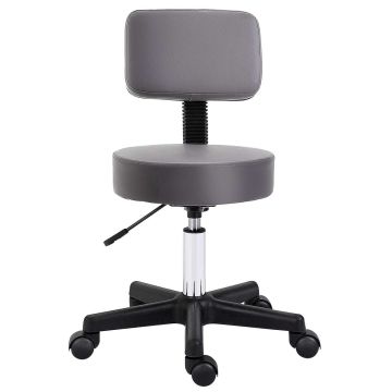Salon stool, 360° swivel, Grey