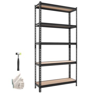 Półki magazynowe VEVOR SFS3612RA, 5 poziomów regulowanych, 92,3 × 181,3 × 30,9 cm