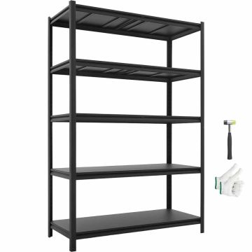 Półki magazynowe VEVOR SS4820HA, 5 regulowanych półek, 123 × 181,3 × 52,2 cm