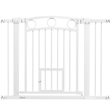Safety gate for dogs PawHut 104x77cm., white