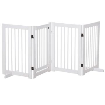 Dog safety gate with door, 4 panels, 204 × 36 × 75 cm