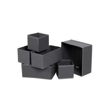 Gray underwear/drawer organizer boxes, 6pcs.