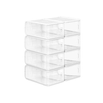 Set of 8 plastic shoe boxes