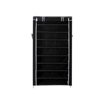 Fabric shoe rack 88 x 28 x 160 cm., black